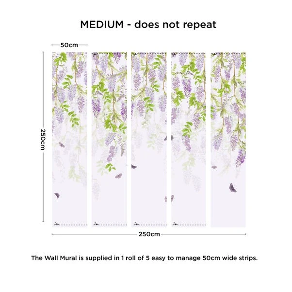 Dunelm Whispering Wisteria Lavender Mural - Image 4