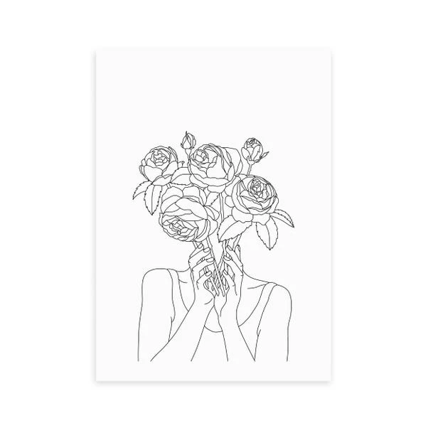 East End Prints Line Art Flower Head Print - Image 2