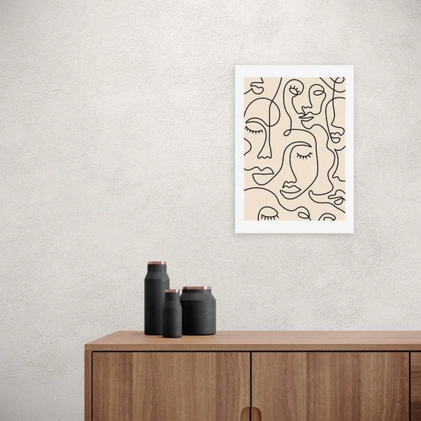 East End Prints Single Line Faces Print 3 East End Prints Single Line Faces Print