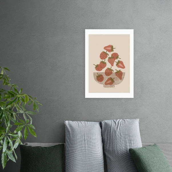 East End Prints Strawberry Bowl Print