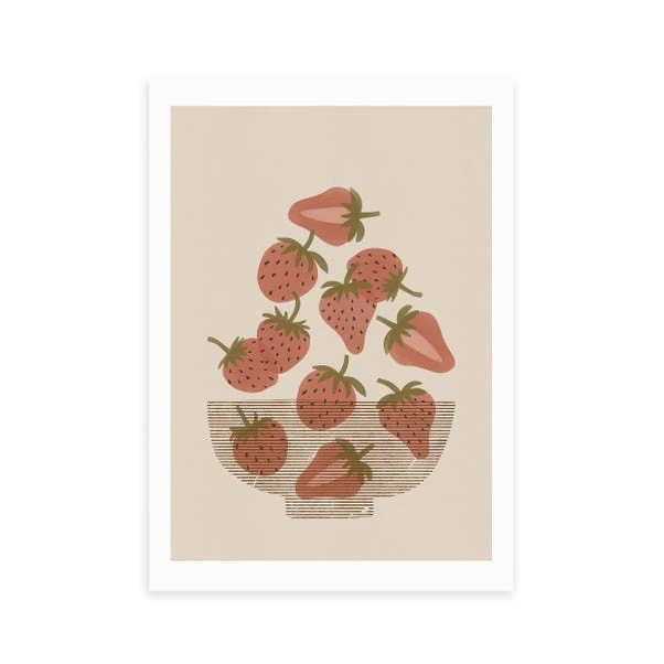 East End Prints Strawberry Bowl Print - Image 2
