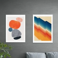 Set Of 2 East End Prints Retro Abstract Prints