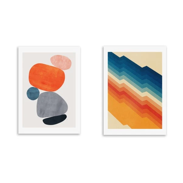 Set Of 2 East End Prints Retro Abstract Prints - Image 2
