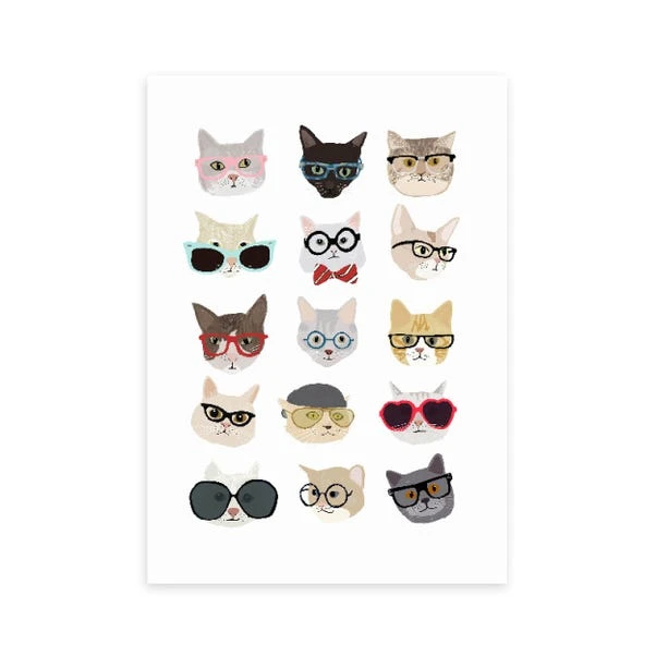 East End Prints Cats In Glasses Print 3 East End Prints Cats In Glasses Print
