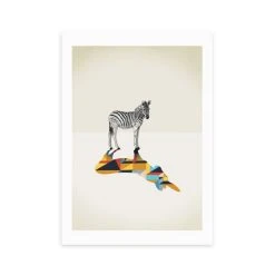 East End Prints Zebra Walking Shaddows Print