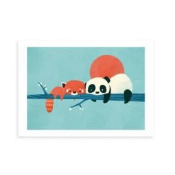 East End Prints Panda And Racoon Print