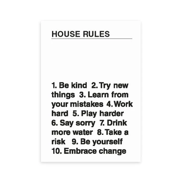East End Prints House Rules Print