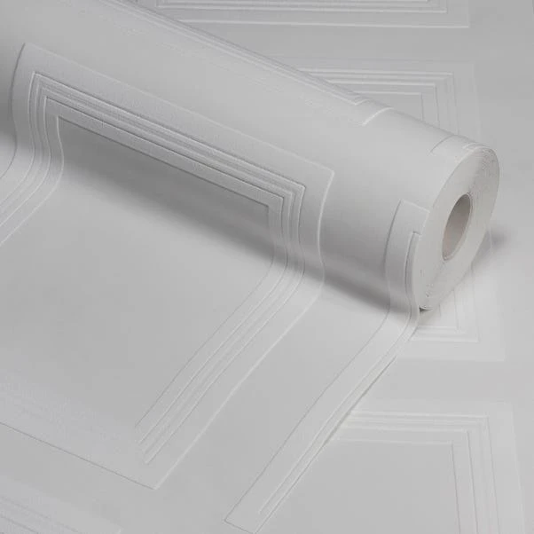 Anaglypta Pack Of 2 Edwardian Panel Luxury Paintable Wallpaper, White Blown Vinyl