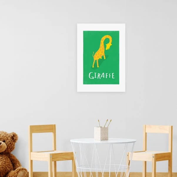 East End Prints Giraffe Text Print