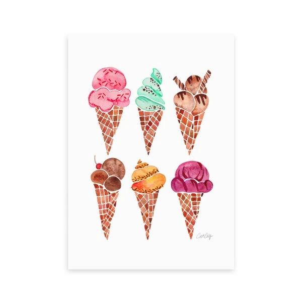 East End Prints Rainbow Ice Cream Cones Print - Image 2