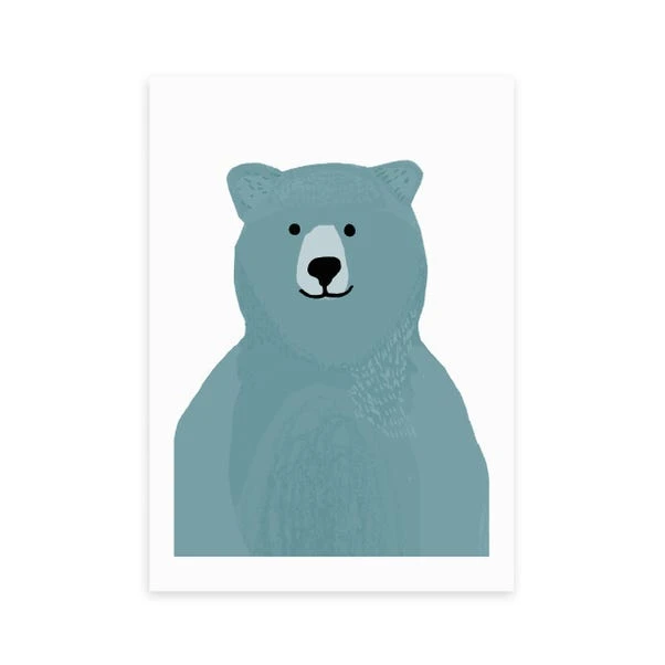 East End Prints Blue Bear Print - Image 2